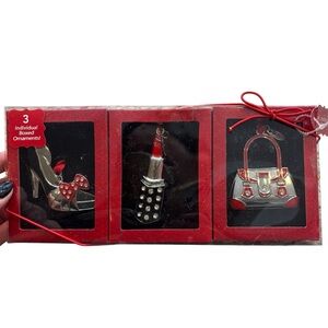 Brand new in Box St. Nicholas Square Glam Ladies Ornaments Set of 3